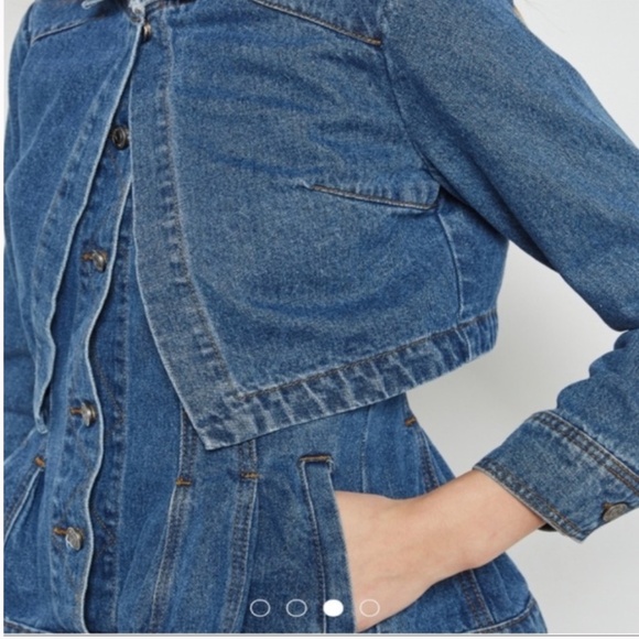 NEW! Current Air Denim Peplum Overlay Jean Jacket Size XS - Picture 12 of 15